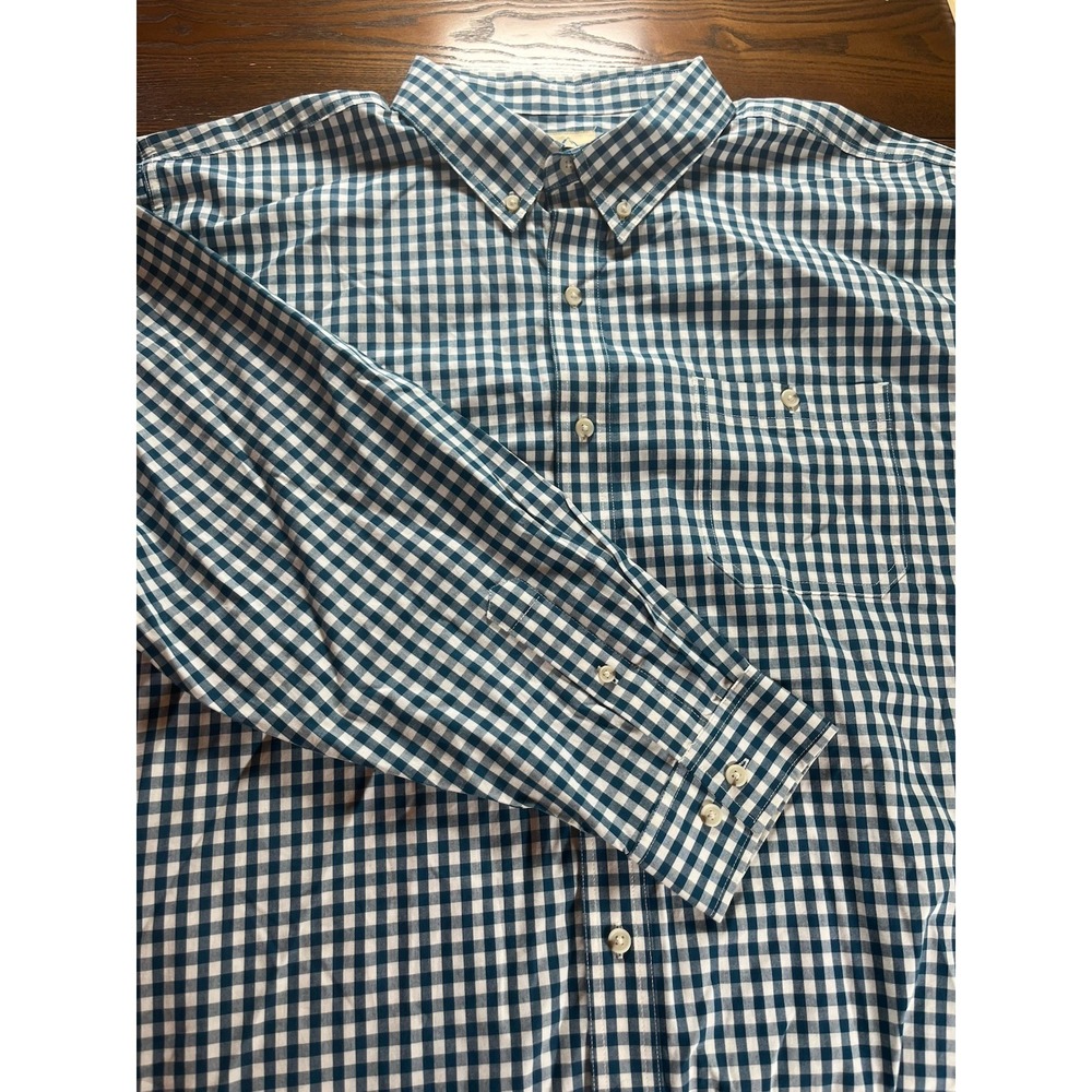 NEW Blue Mountain Plaid Check Long Sleeve Button Down Shirt Blue White Mens 3XL
